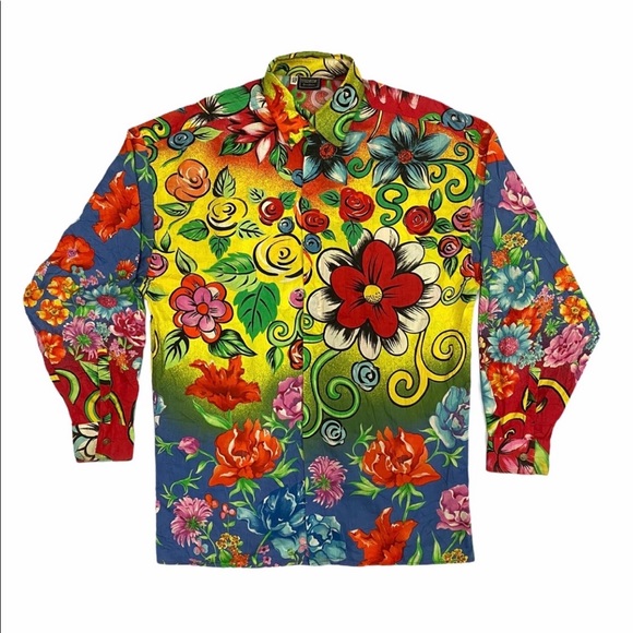 🌷💐Very Rare Versace flower print shirt 🌸🌺 - Picture 7 of 13